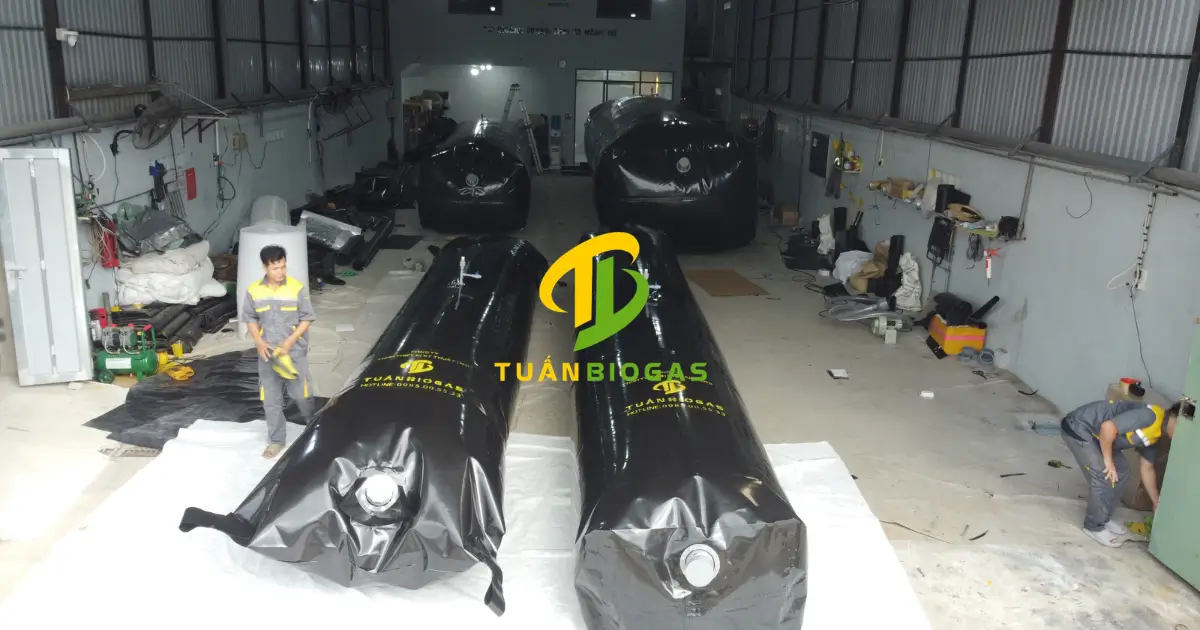 So sánh cấu trúc 4 góc của túi biogas vuông và đầu bo của túi biogas tròn