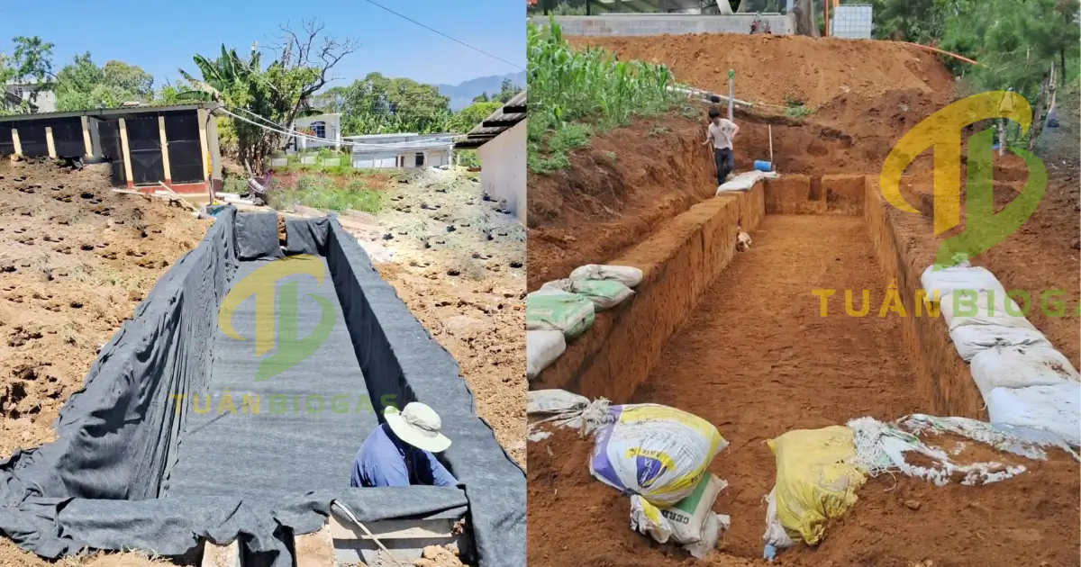 chuẩn bị vật tư và tiến hành đào hố